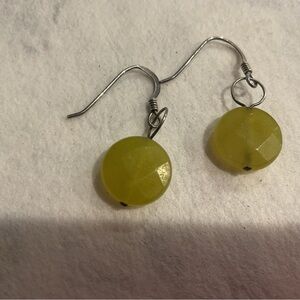 Yellow Faceted Bead Drop Earrings - Women Jewelry